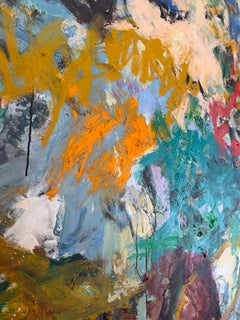 "Resolved", dipinto espressionista astratto su grande formato, opera d'arte contemporanea originale