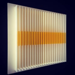 Gold Rise comb - kinetic wall sculpture by J. Margulis