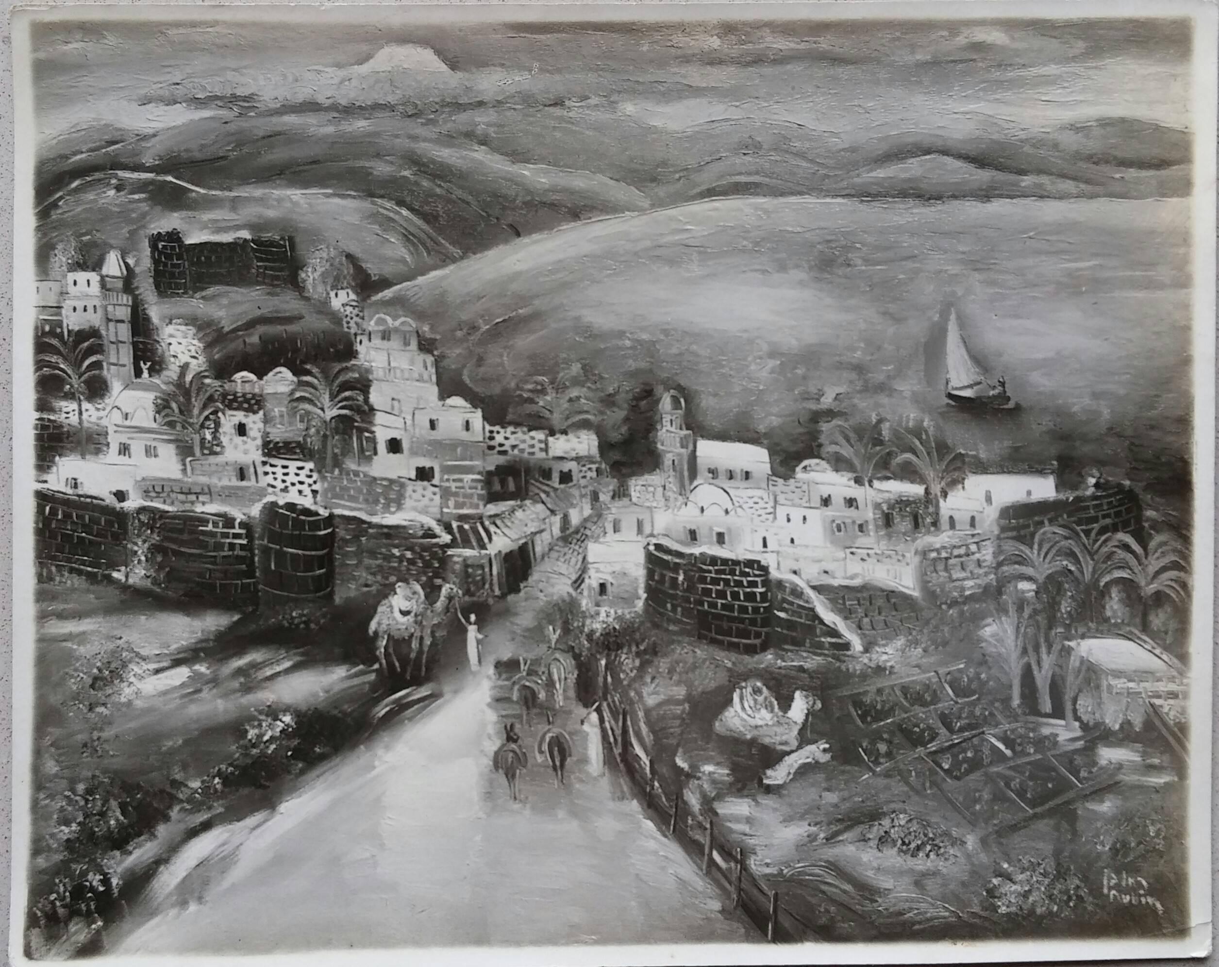 Reuven Rubin Landscape Print - Tiberias