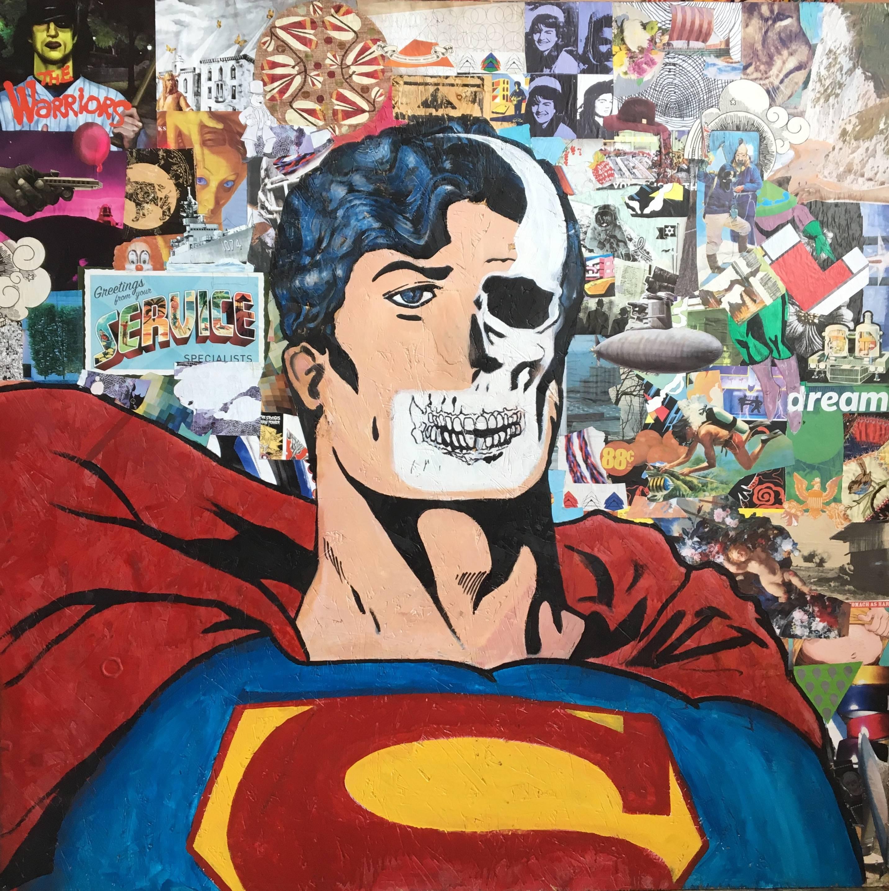 Superman - Mixed Media Art by Maurizio Zuluaga