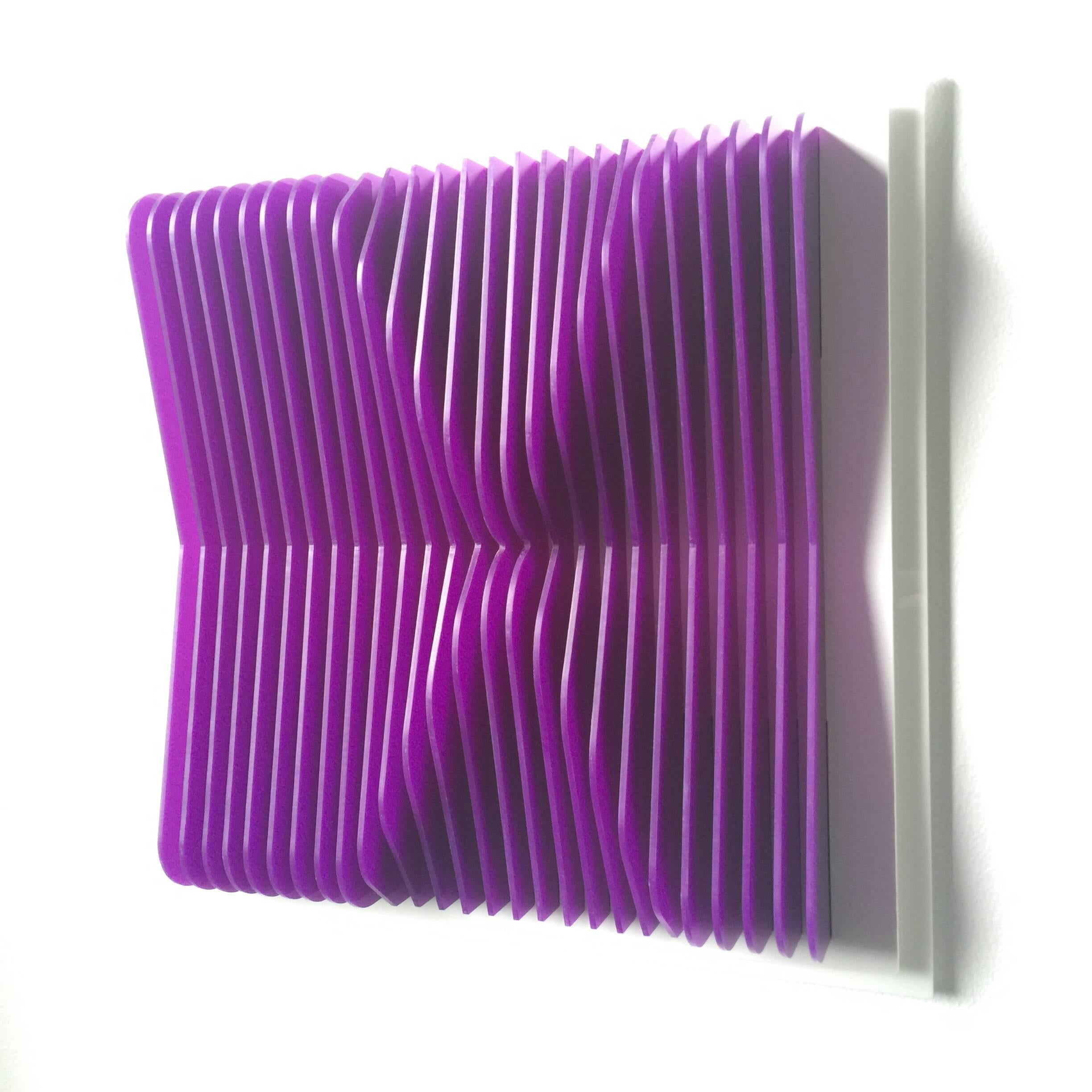 Pinched Purple - kinetic wall sculpture by J. Margulis