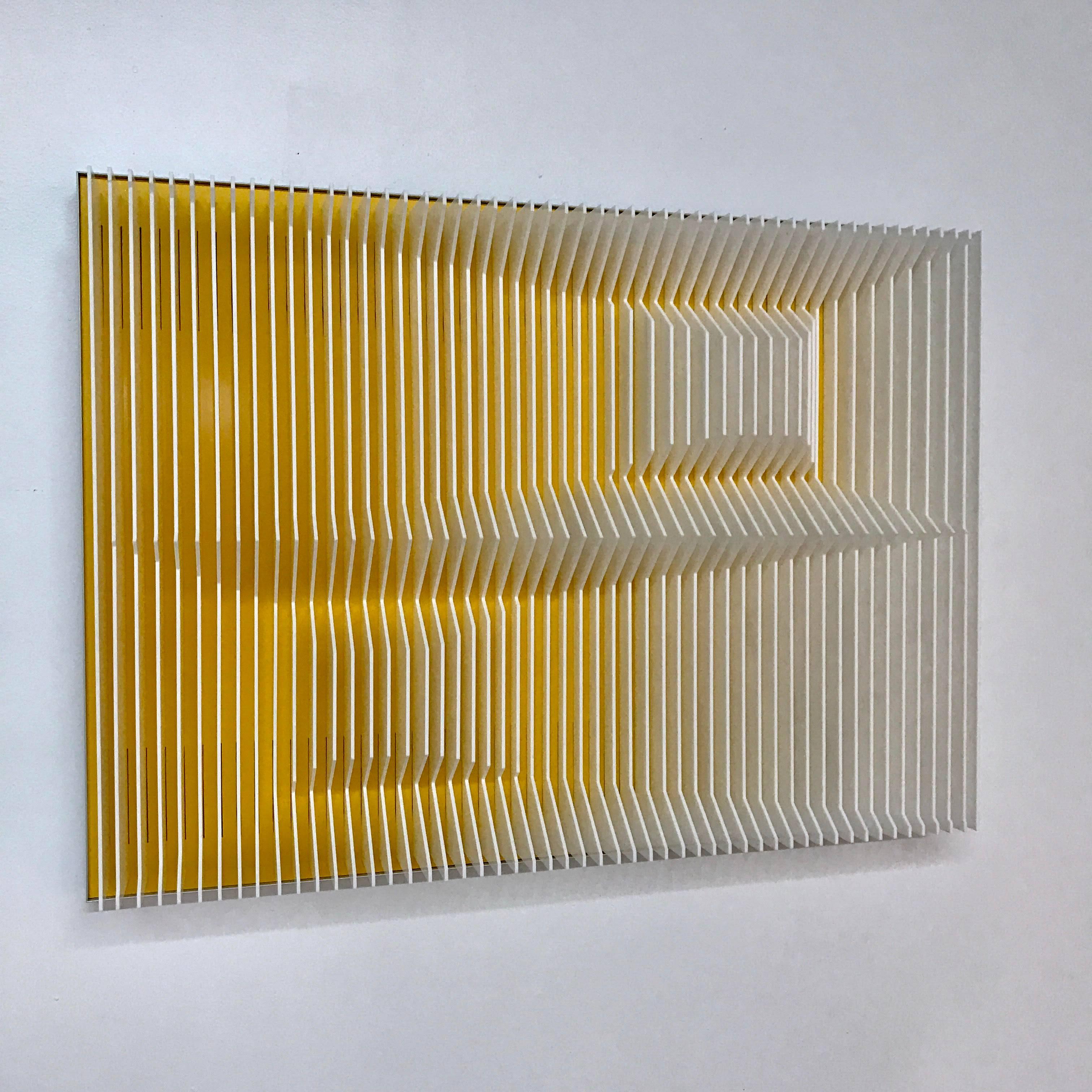 Jose Margulis Abstract Sculpture - Yellow cross perpectives