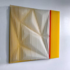 Orange link - kinetic wall sculpture by J. Margulis