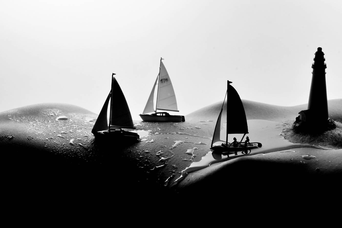 Allan I. Teger Black and White Photograph - Sailboats