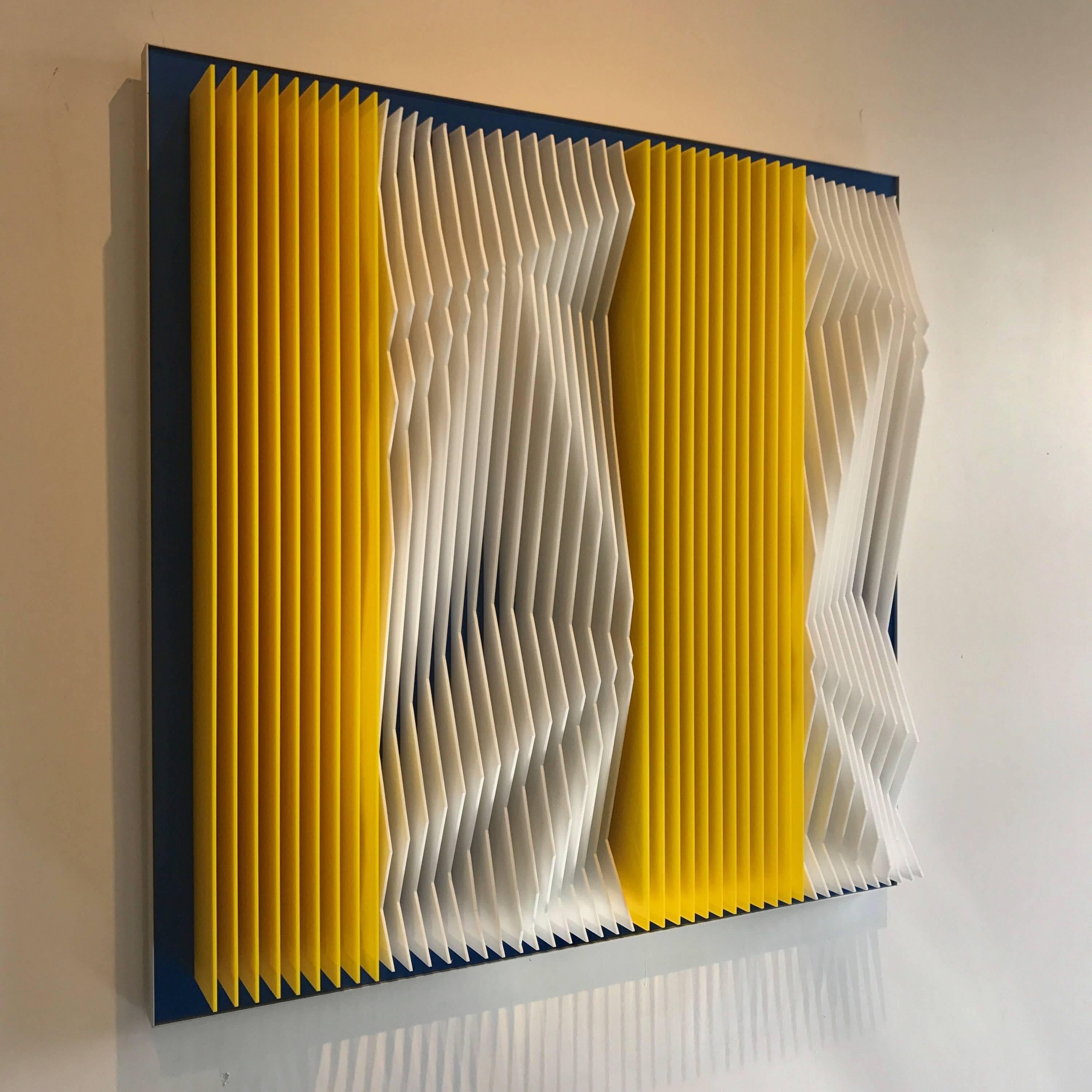 Jose Margulis Abstract Sculpture - Shifting grounds - Geometric Abstract Kinetic Art by J. Margulis