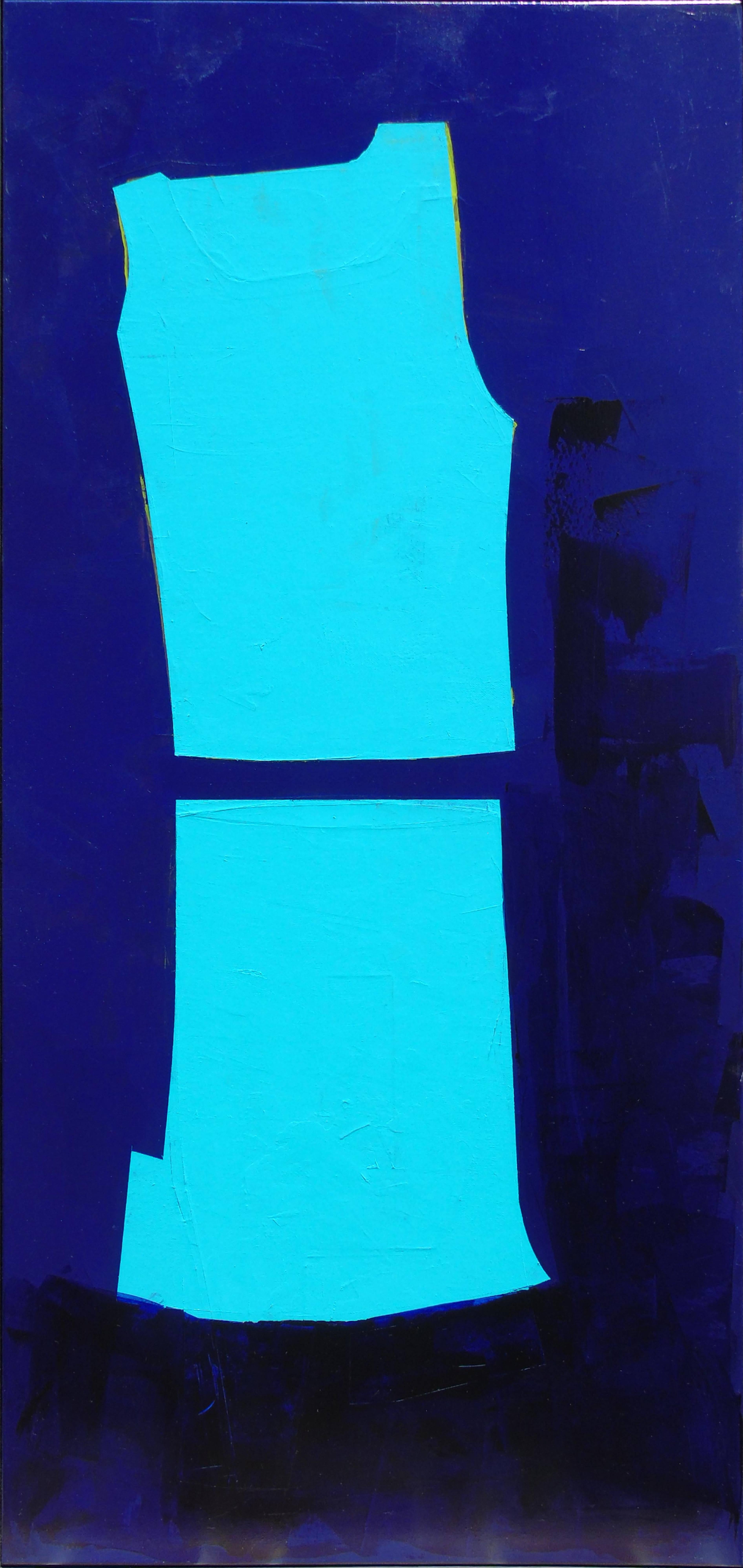 Carolina Convers Abstract Painting - Figure in Blue and Blue