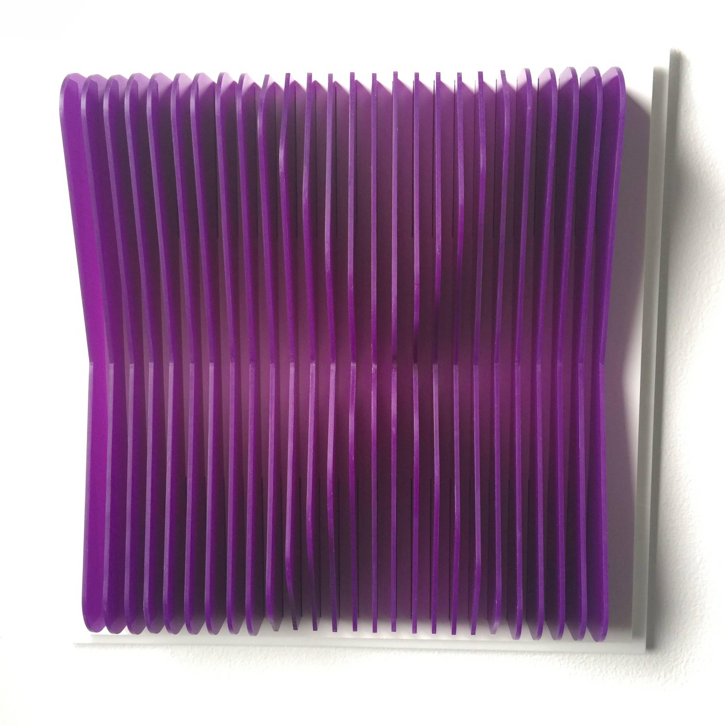 Pinched Purple - kinetic wall sculpture by J. Margulis - Sculpture by Jose Margulis