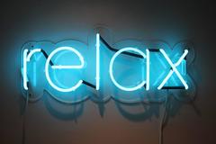Relax Neon Light Sculpture, Contemporary, 2010+, Hand Blown Glass