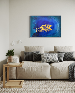 Der goldene Puls –  Acrylgemälde auf Leinwand, 50 × 70 cm