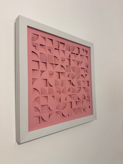 Ritmi in rosa - astratto geometrico, 45x45 cm, incorniciato