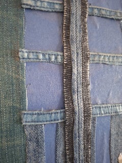 Denim Courtyard - Jeans and Denim textured collage, 73X54 cm