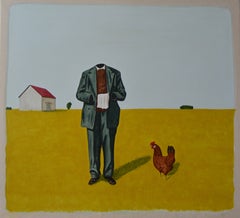 Cuando Me Creas - figurative painting, landscape painting, 89X97 cm
