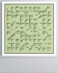 Quiet Geometry -  Geometric Abstract Painting: Paper and Spray Paint 65X65 cm