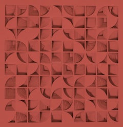 Rhythm within -  Geometric Abstract Painting: Paper and Spray Paint 65X65 cm