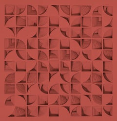 Rhythm within - Geometric Abstract Painting: Paper and Spray Paint 65X65 cm