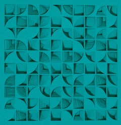 Infinite Rhythm - abstrait géométrique, 65 x 65 cm, encadré