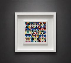 «Composición geométrica», de Yaacov Agam, enmarcada, 26,5 x 26,5"