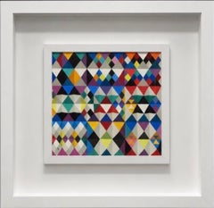 «Composición geométrica», de Yaacov Agam, enmarcada, 26,5 x 26,5"