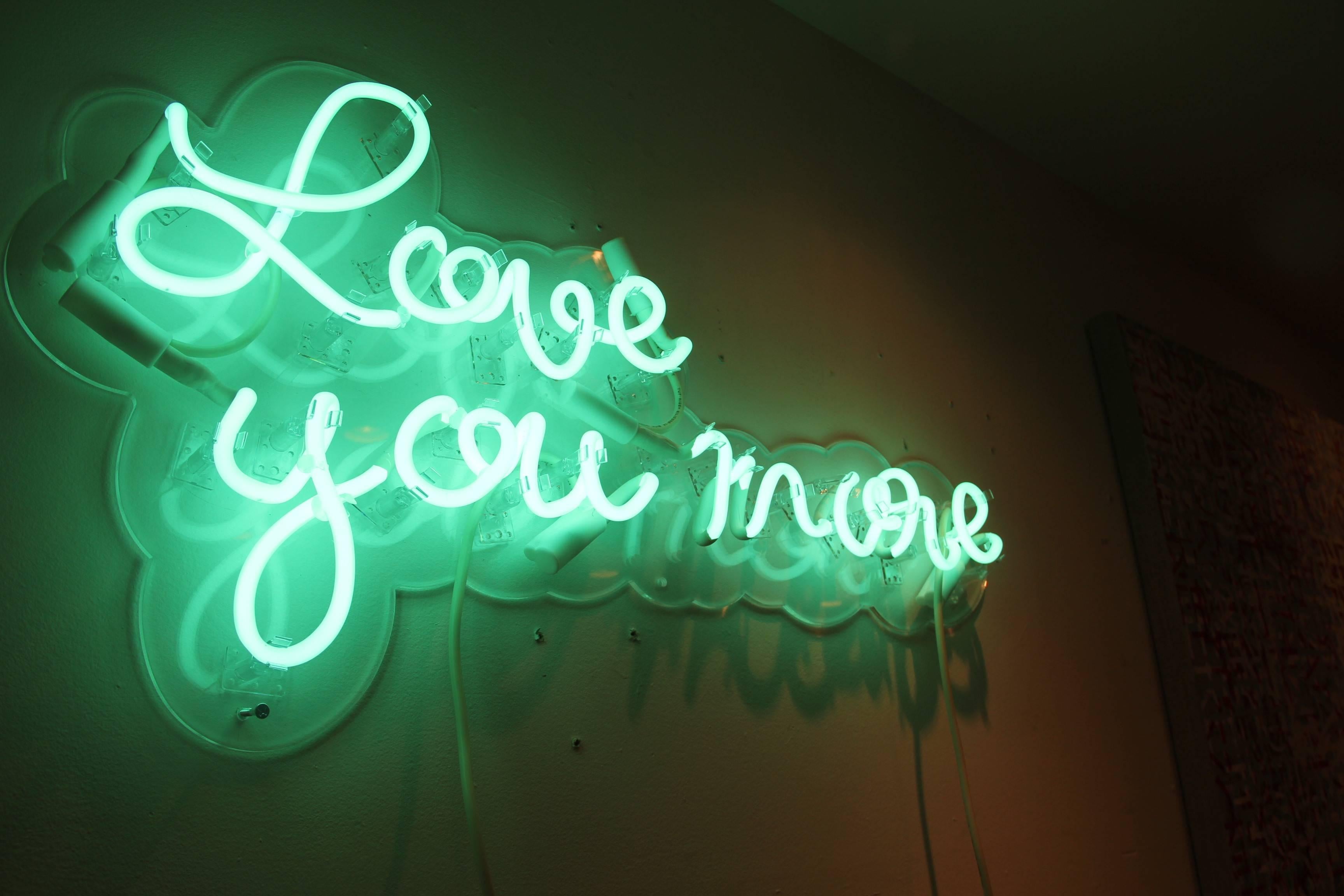 Love you more - neon art work - Sculpture by Mary Jo McGonagle
