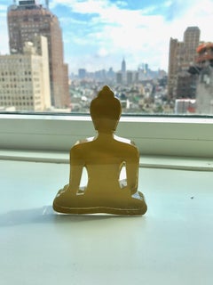 Drei Mini-Buddha-Statue in Schwarz, Gold und Grau – Buddha-Skulptur