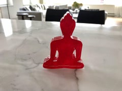 Trio mini buddha statue - White, Red and Grey
