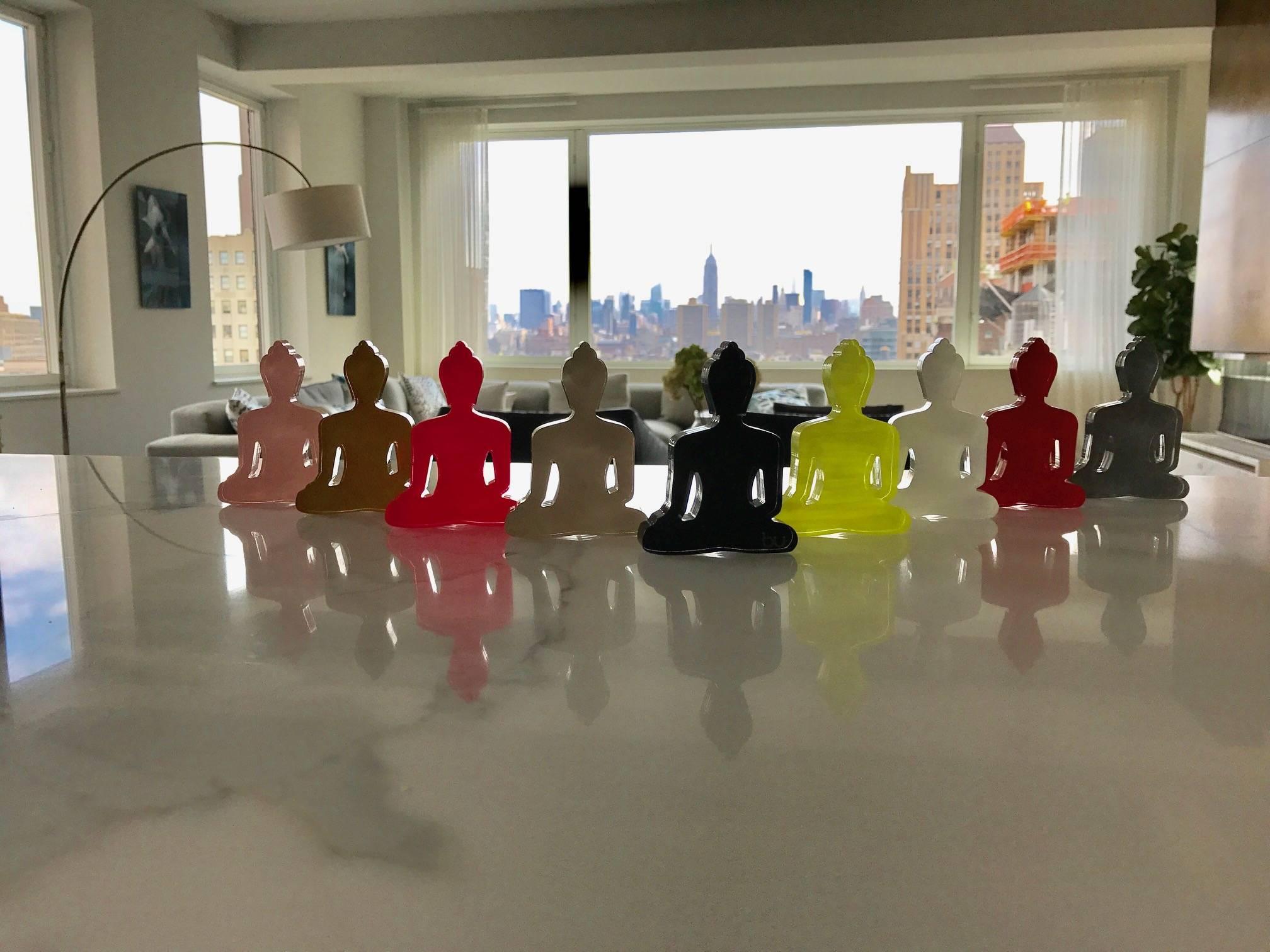 L'ensemble complet des mini Bouddhas (9 mini statues de Bouddhas) - Sculpture de Unknown