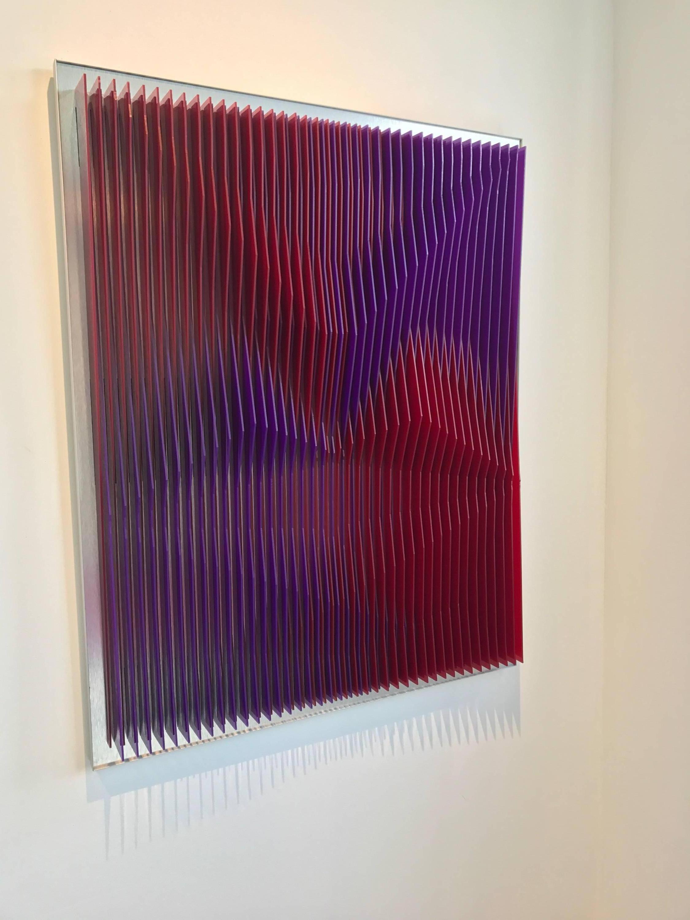 Jose Margulis Abstract Sculpture – xtapose 4 - Geometrische abstrakte kinetische Kunst von J. Margulis
