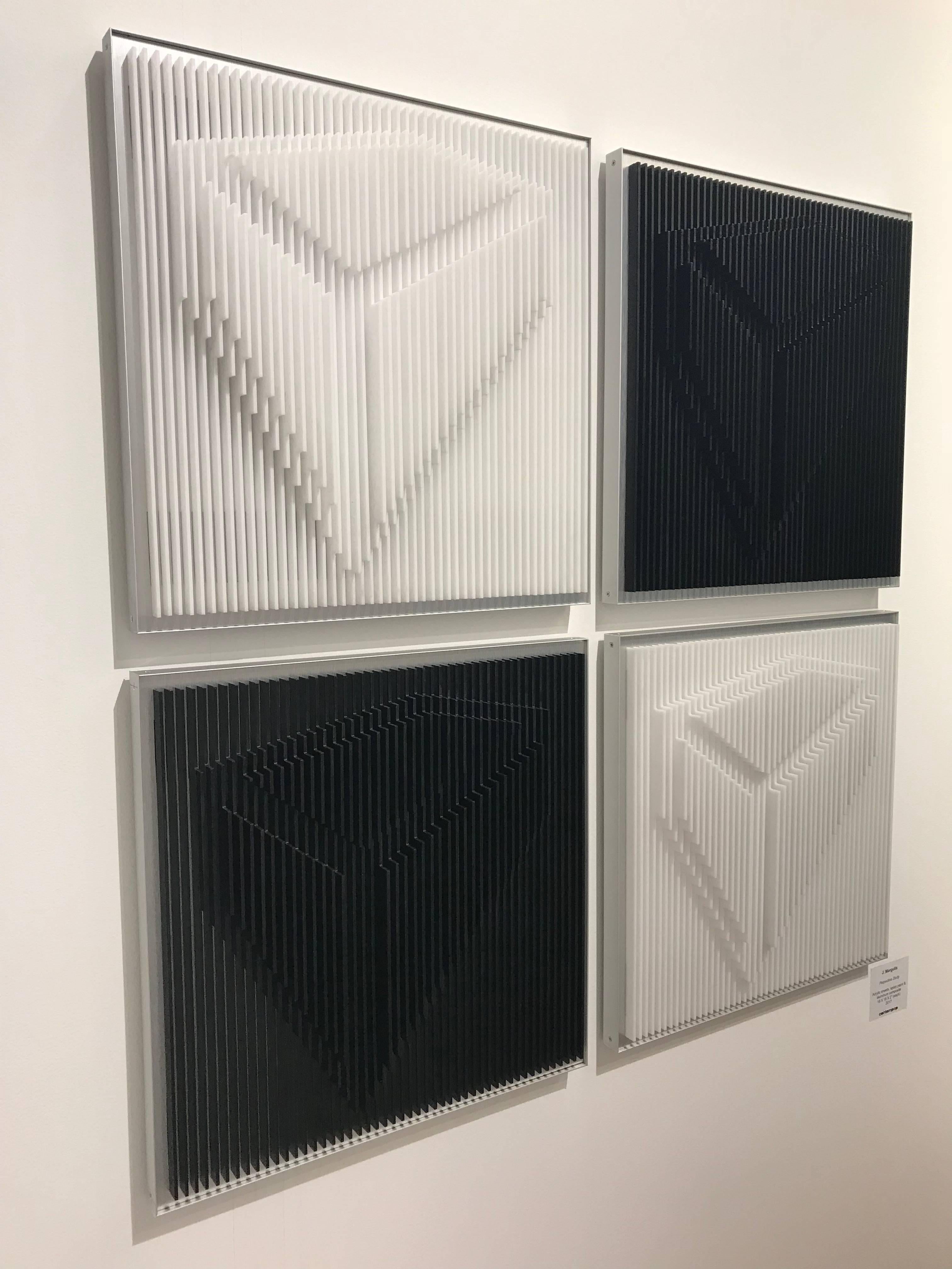 Perspektivenstudie aus der Zeit  - Geometrische abstrakte kinetische Kunst von J. Margulis