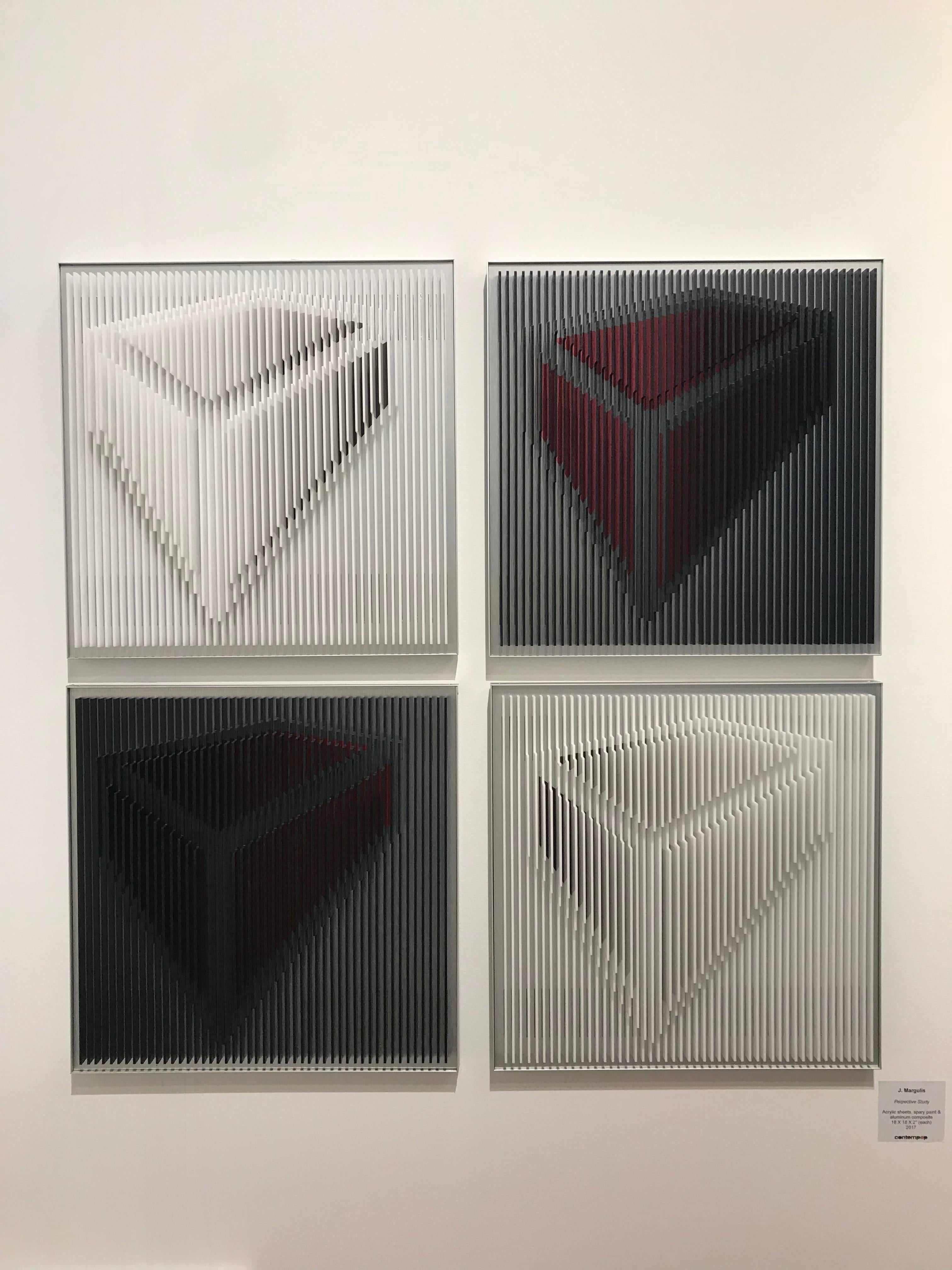 Perspektivenstudie aus der Zeit  - Geometrische abstrakte kinetische Kunst von J. Margulis – Sculpture von Jose Margulis