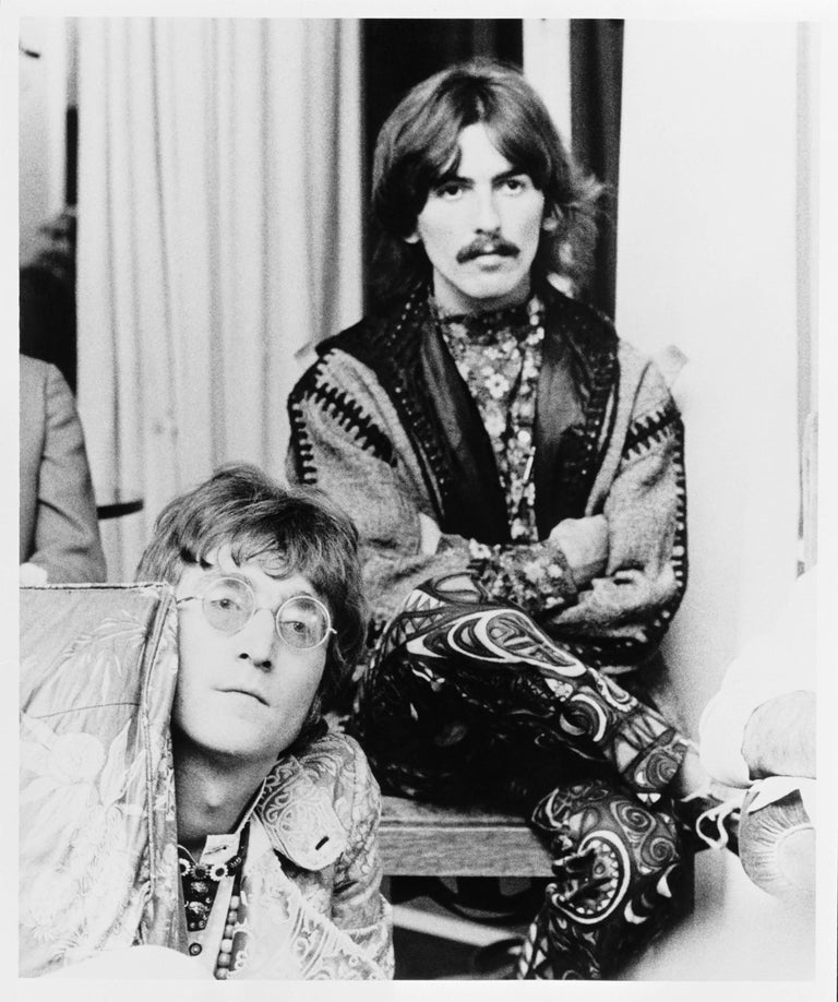 Phillip Townsend Black and White Photograph - John Lennon and George Harrison