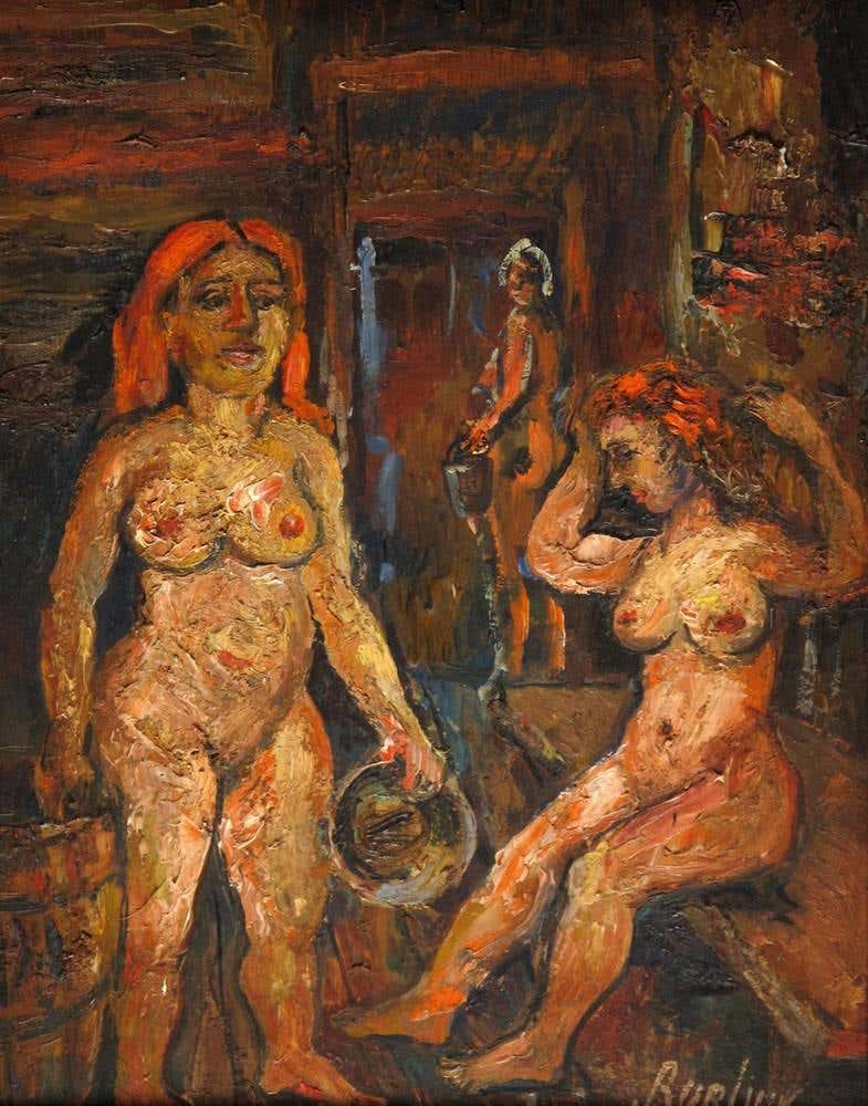 In the bath house