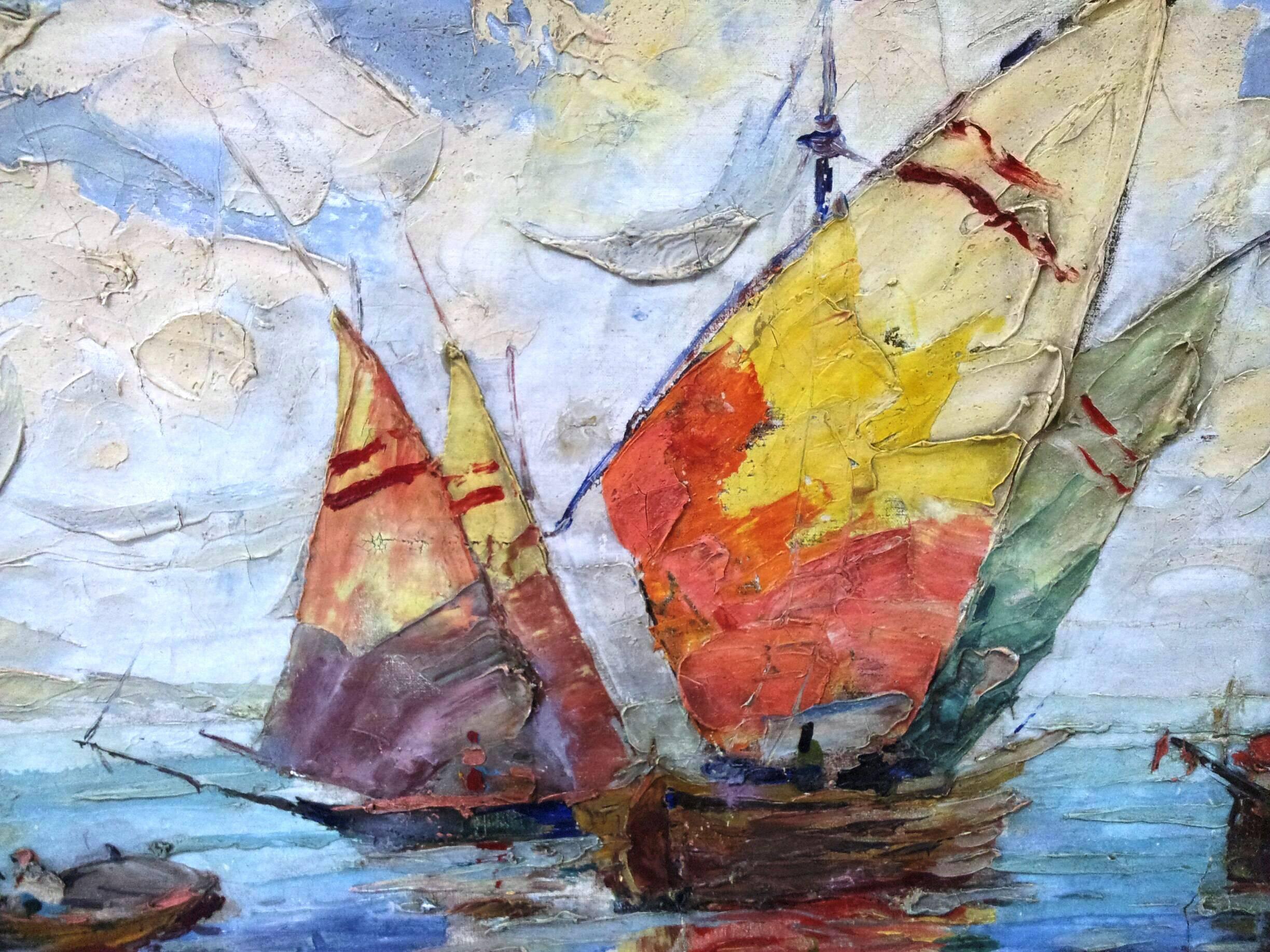 Sailing Boats - Painting by Georges Lapchine