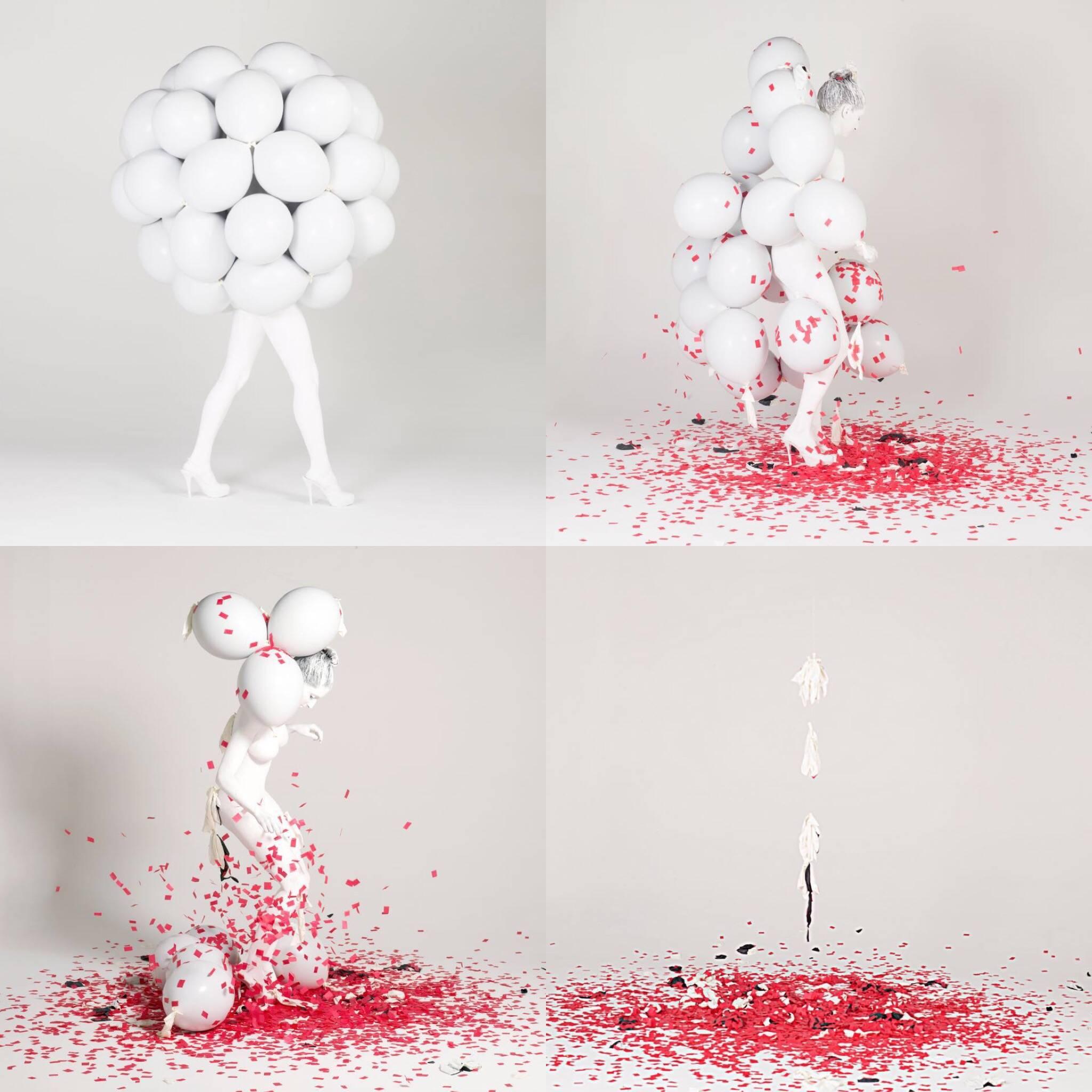Un sorprendente cuadríptico de Nicole Furman.
Pertenece a su serie de globos, que explora la creación de algo con el propósito de destruirlo, y la búsqueda de la belleza, el patrón y el ritmo en ello.
También se puede comprar por separado.