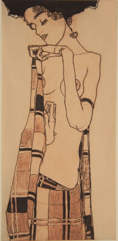 Egon Schiele, Radierung auf Papier
