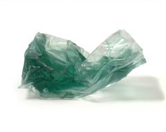 Benevolence - cast paper bag in green glass