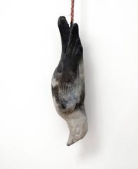 Messenger - hanging ceramic crow