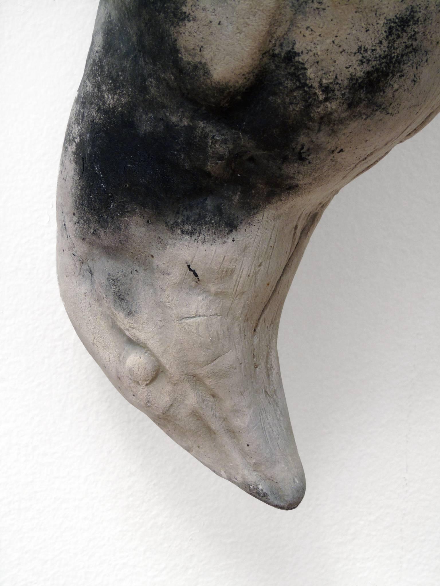 Messenger - hanging ceramic crow - Contemporary Sculpture by Michael Rogers