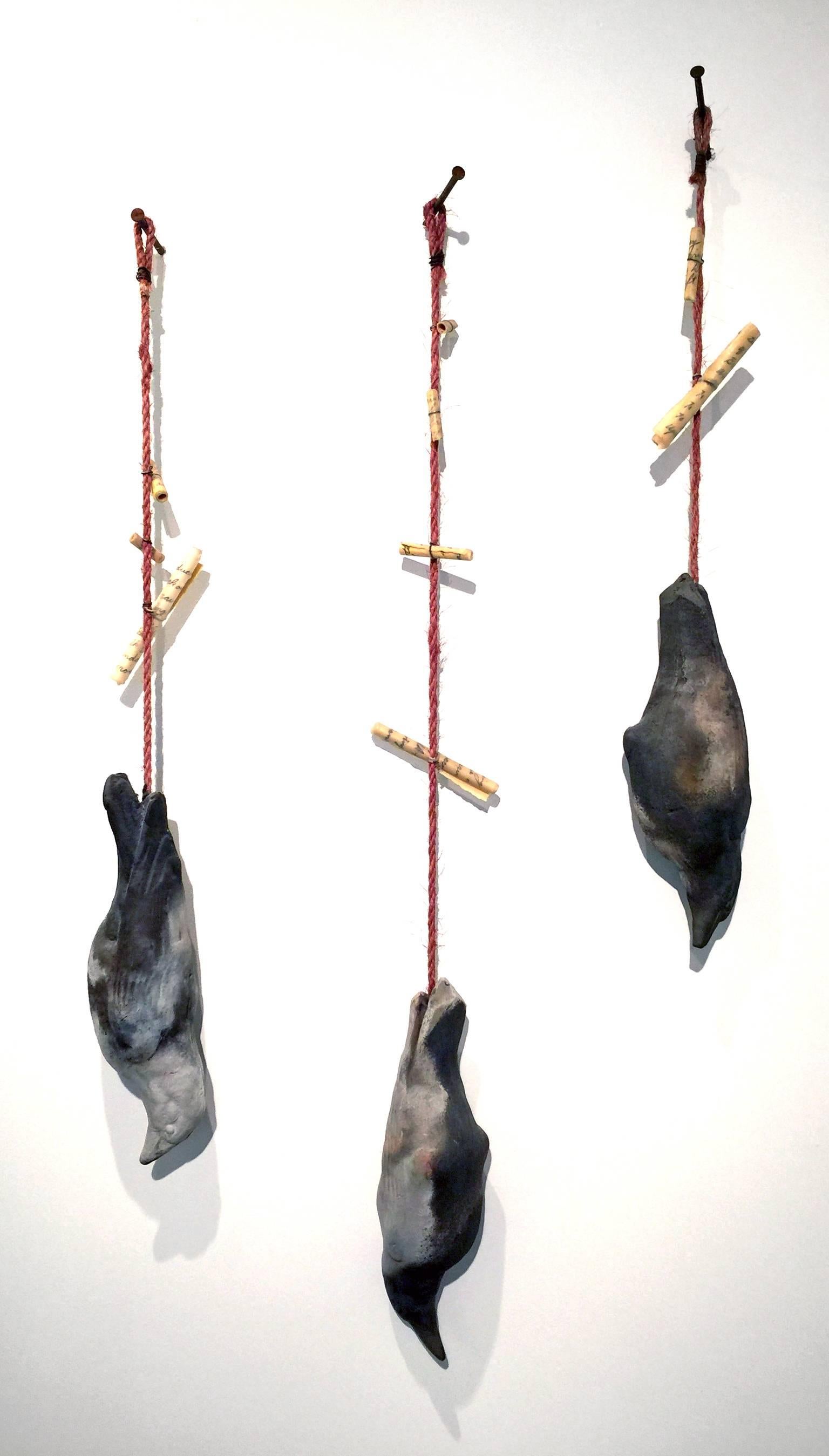 Messenger - hanging ceramic crow For Sale 4