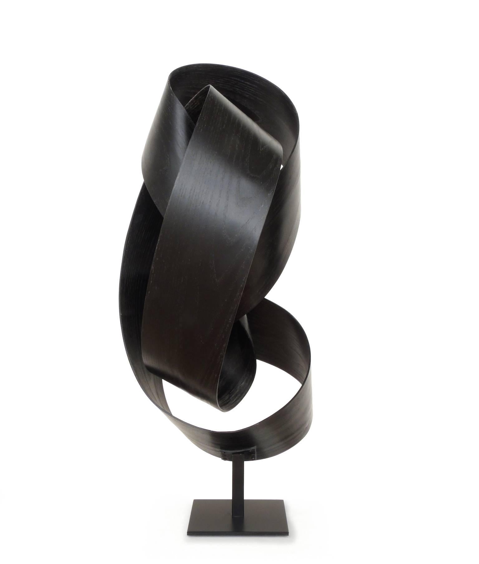 Atmosphere #248 (black bentwood sculpture) - Contemporary Sculpture by Jeremy Holmes