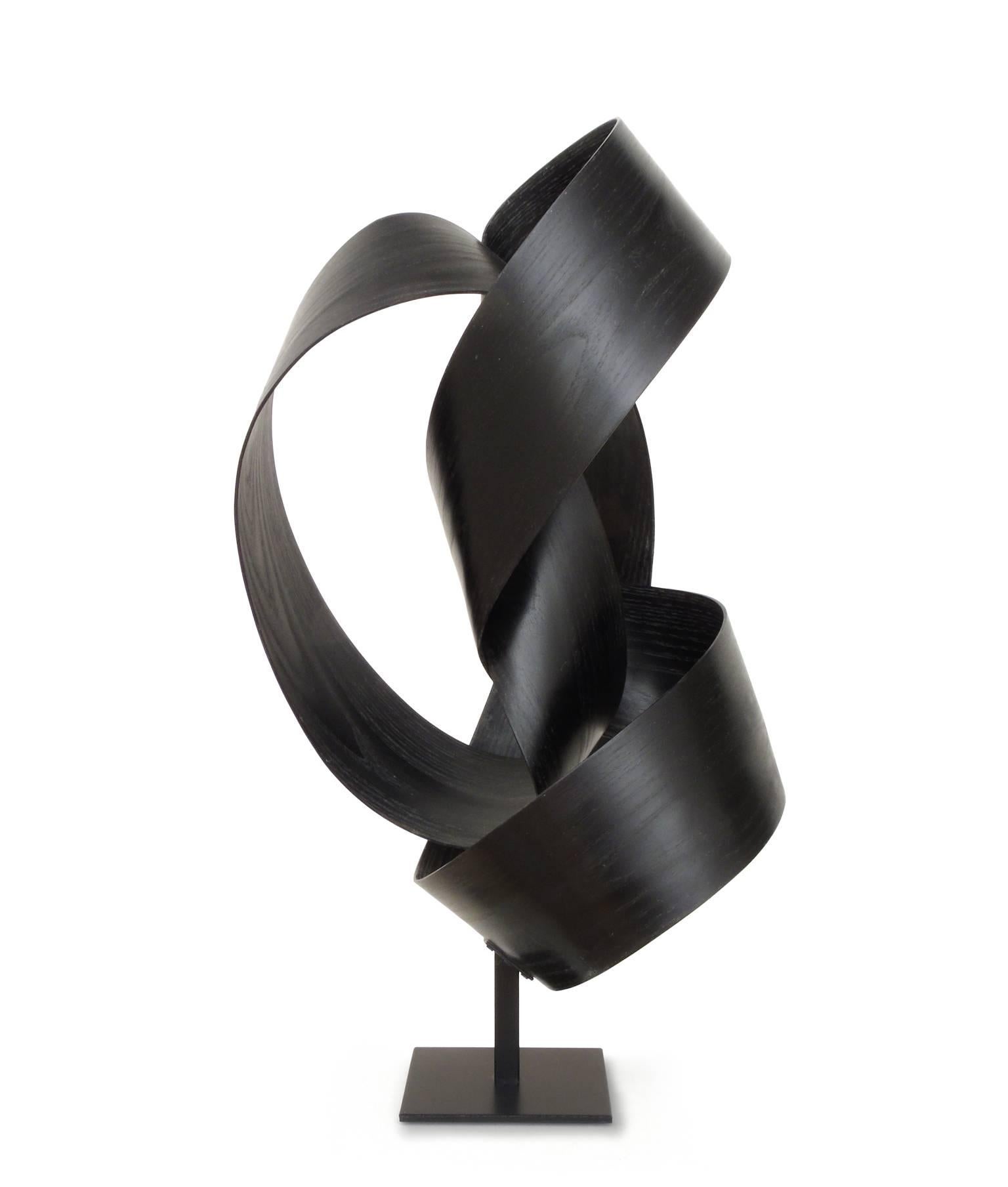 Atmosphere #248 (black bentwood sculpture) - Brown Abstract Sculpture by Jeremy Holmes