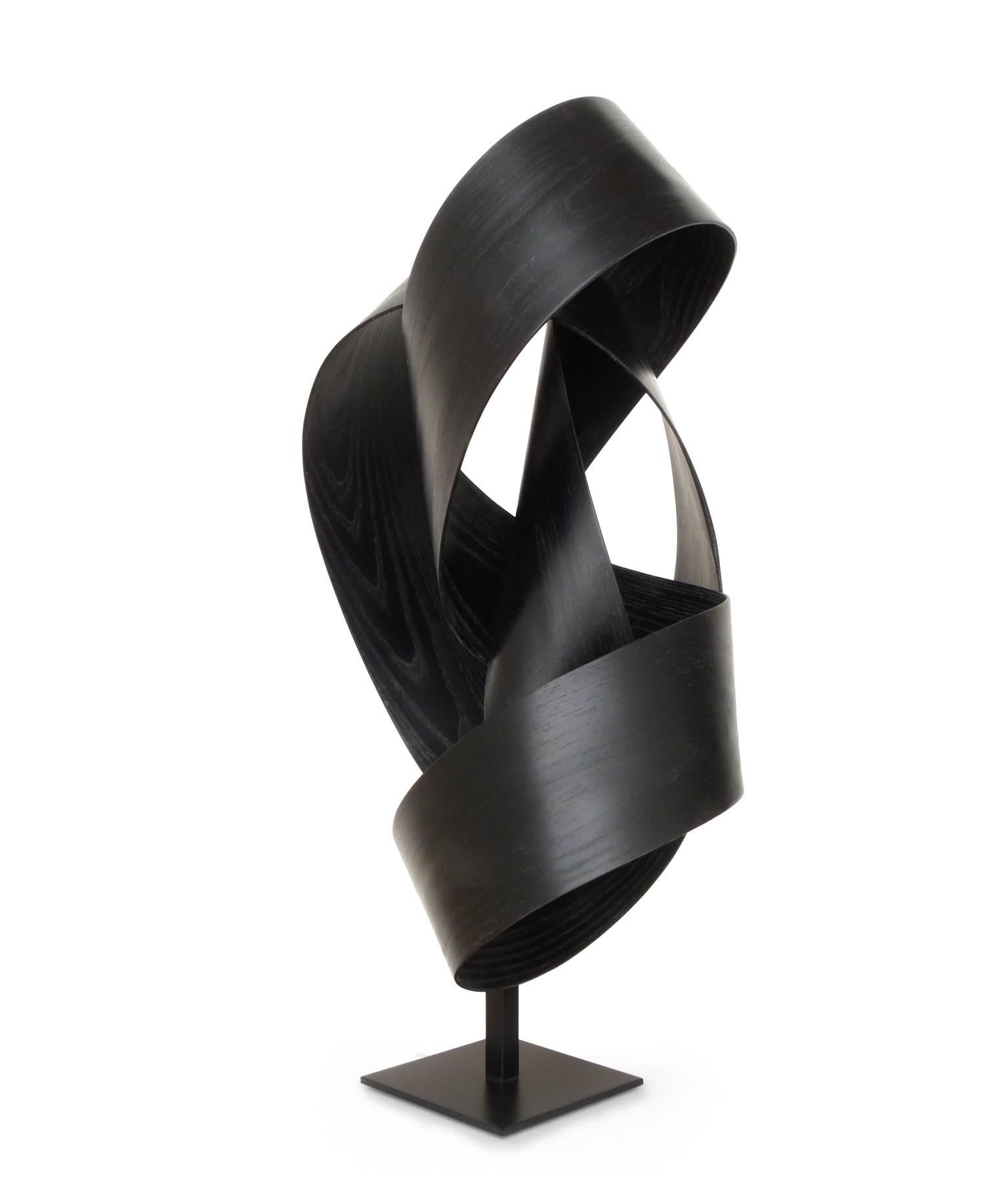 Jeremy Holmes Abstract Sculpture - Atmosphere #248 (black bentwood sculpture)