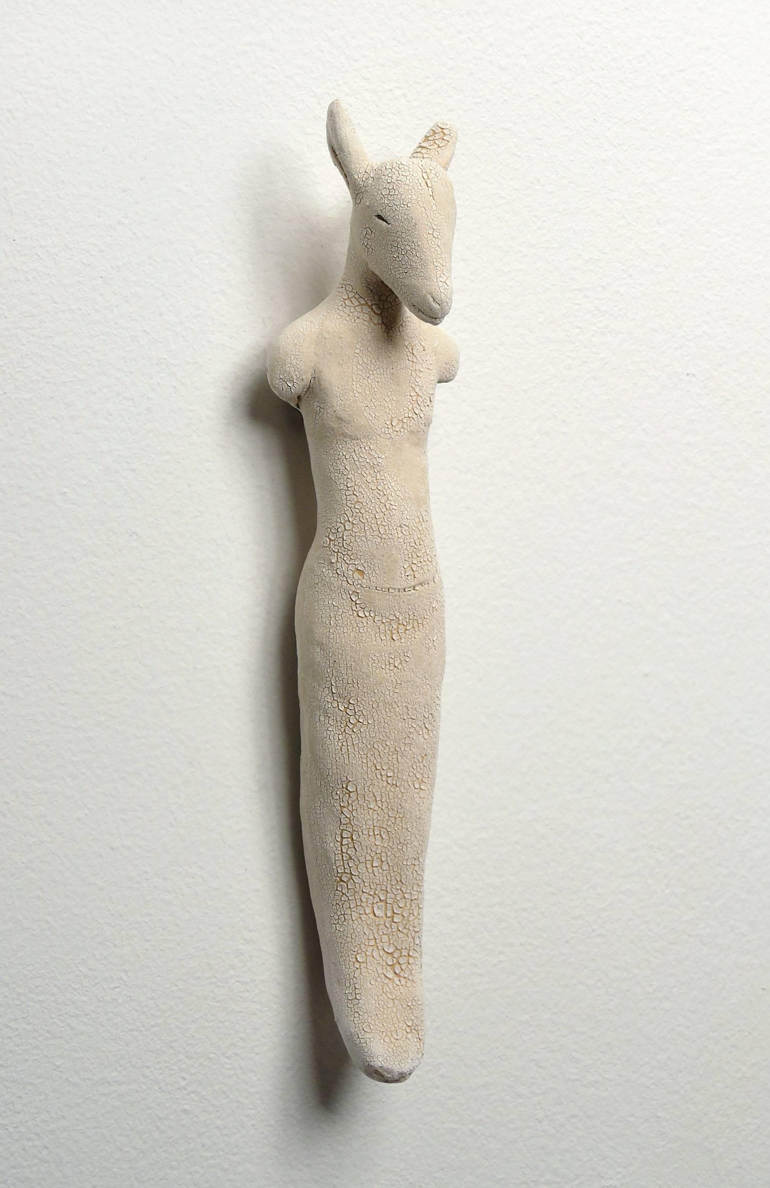Robin Whiteman Figurative Sculpture - Untitled Goat Figure in porcelain