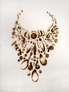 Necklace for Rain - paper burned by molten glass