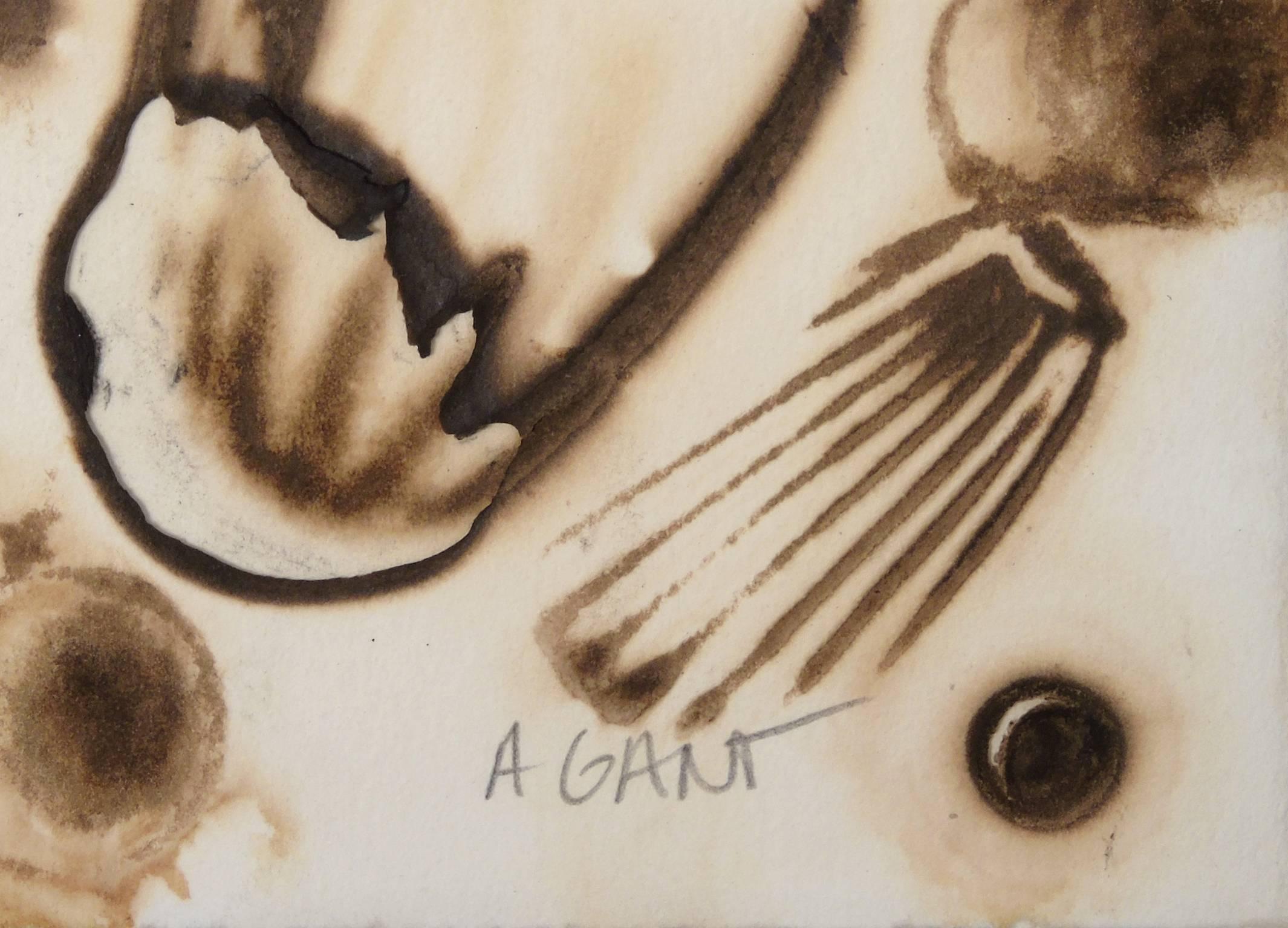Forget Me Not - Beige Abstract Drawing by Anne Gant