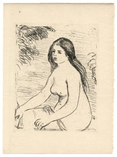 Renoir "Femme nue assise" original etching