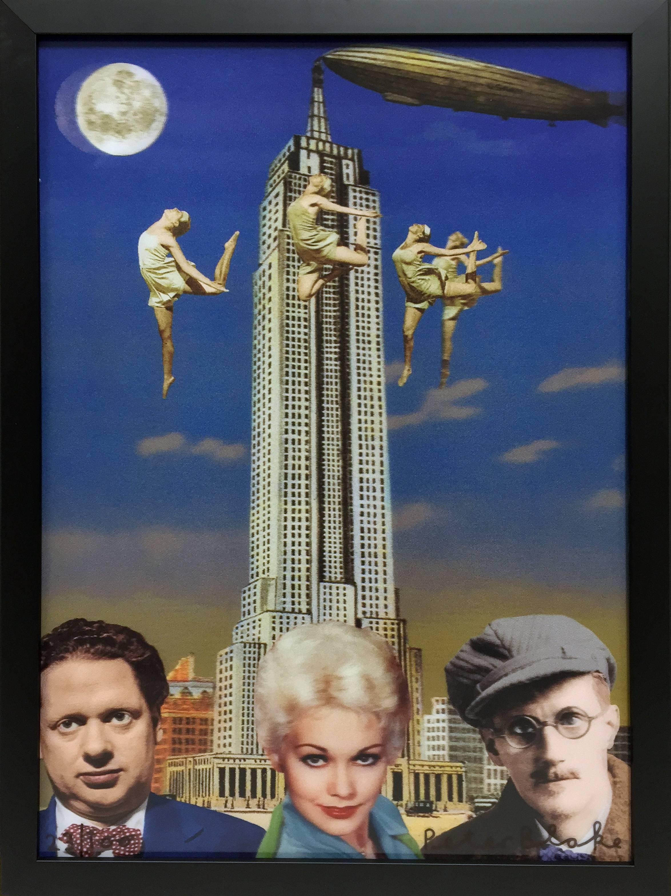 Dylan Thomas, Kim Novak and James Joyce in New York - Print by Peter Blake