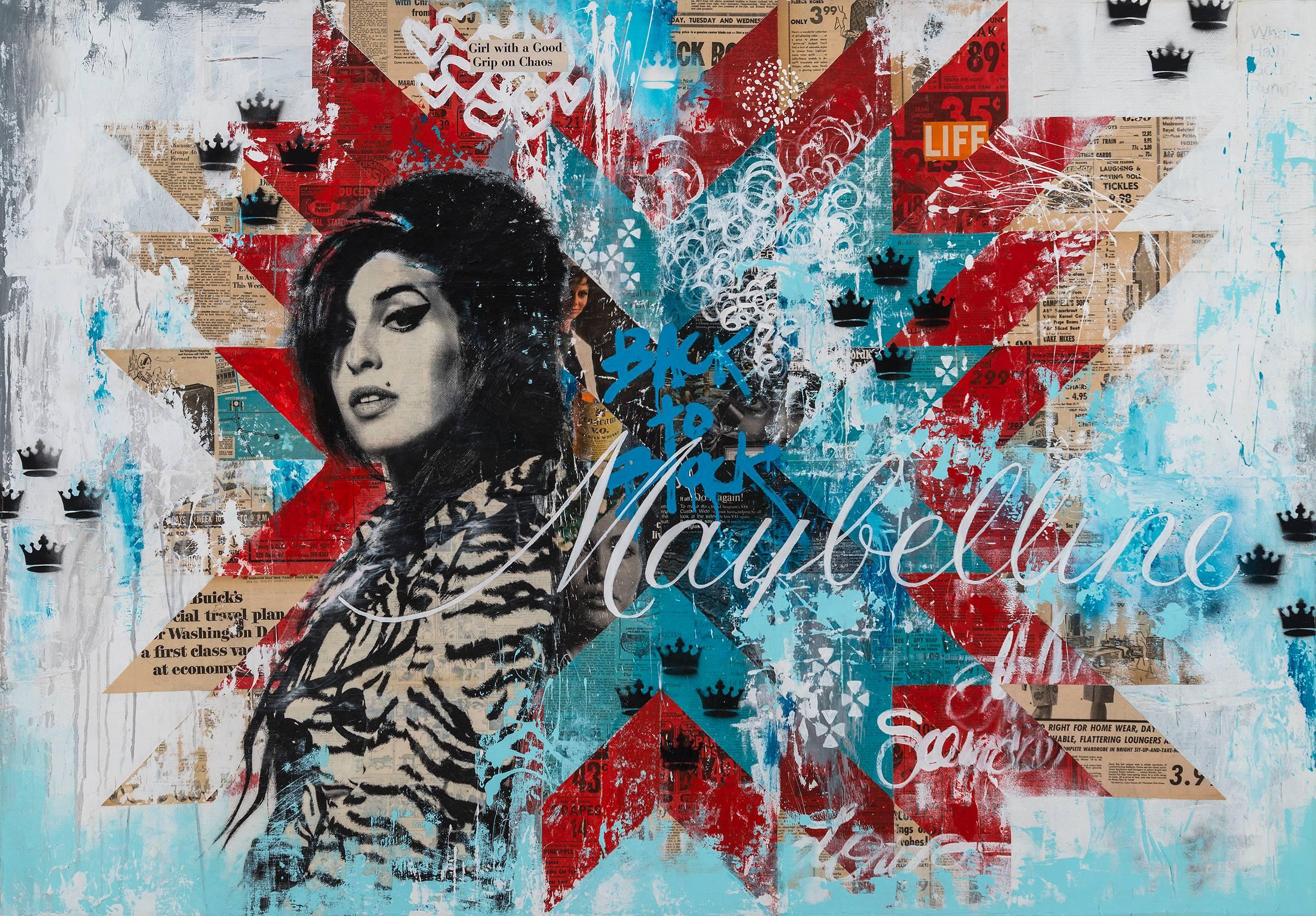 Grip On Chaos Winehouse (with William Goodman) - Mixed Media Art by Robert Mars