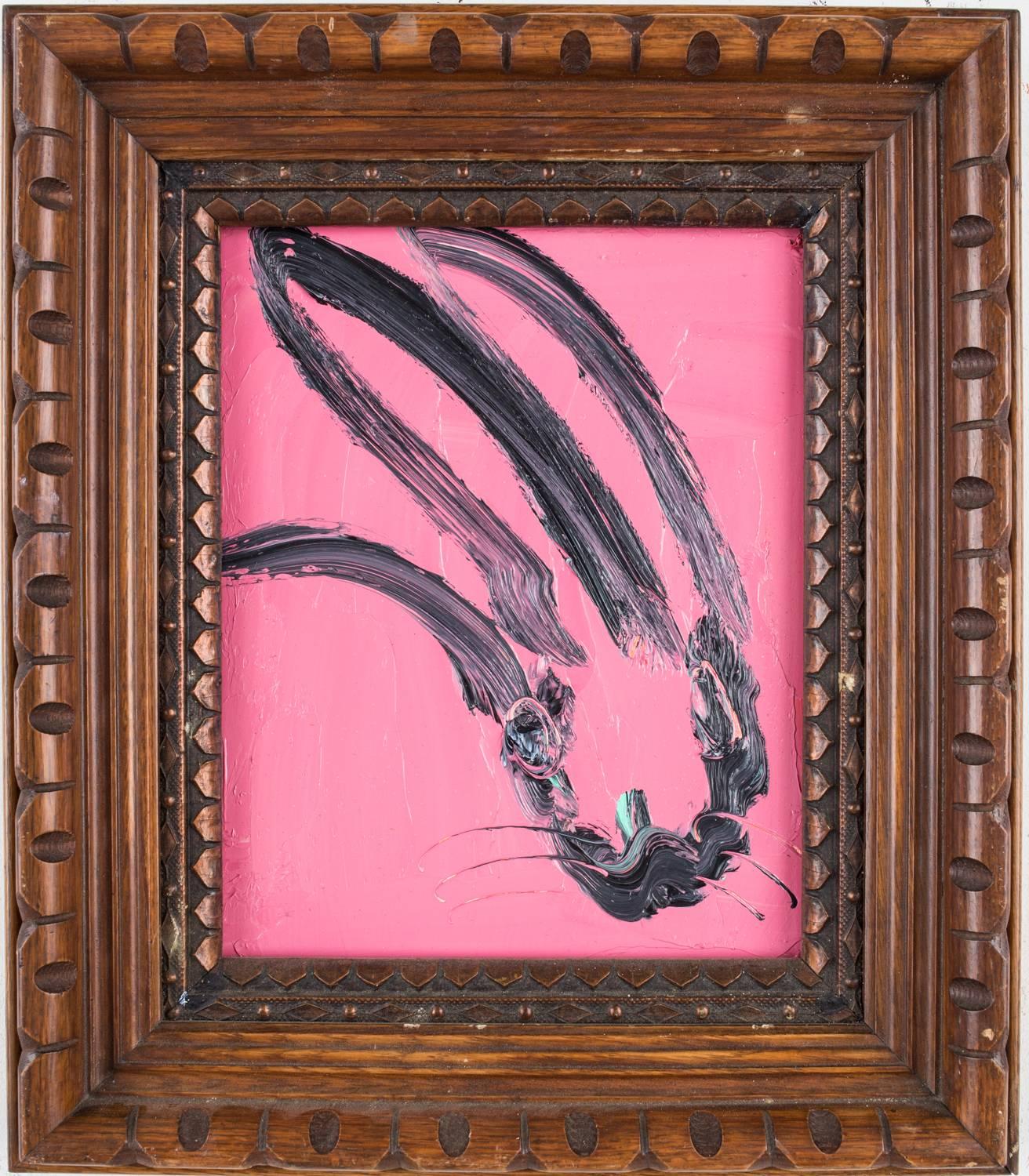 Hunt Slonem Animal Painting - Pink Bunny
