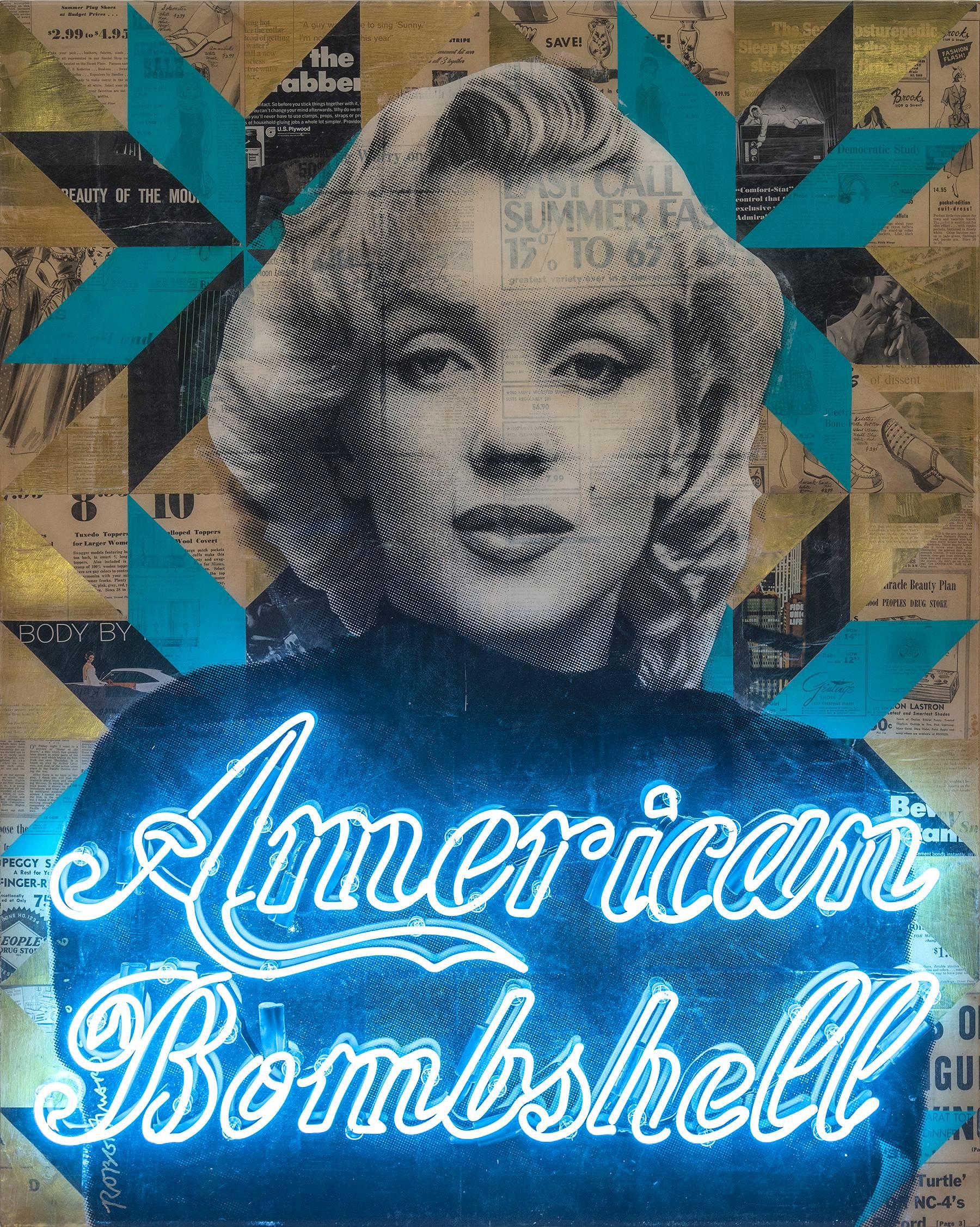American Bombshell Marilyn - Mixed Media Art by Robert Mars