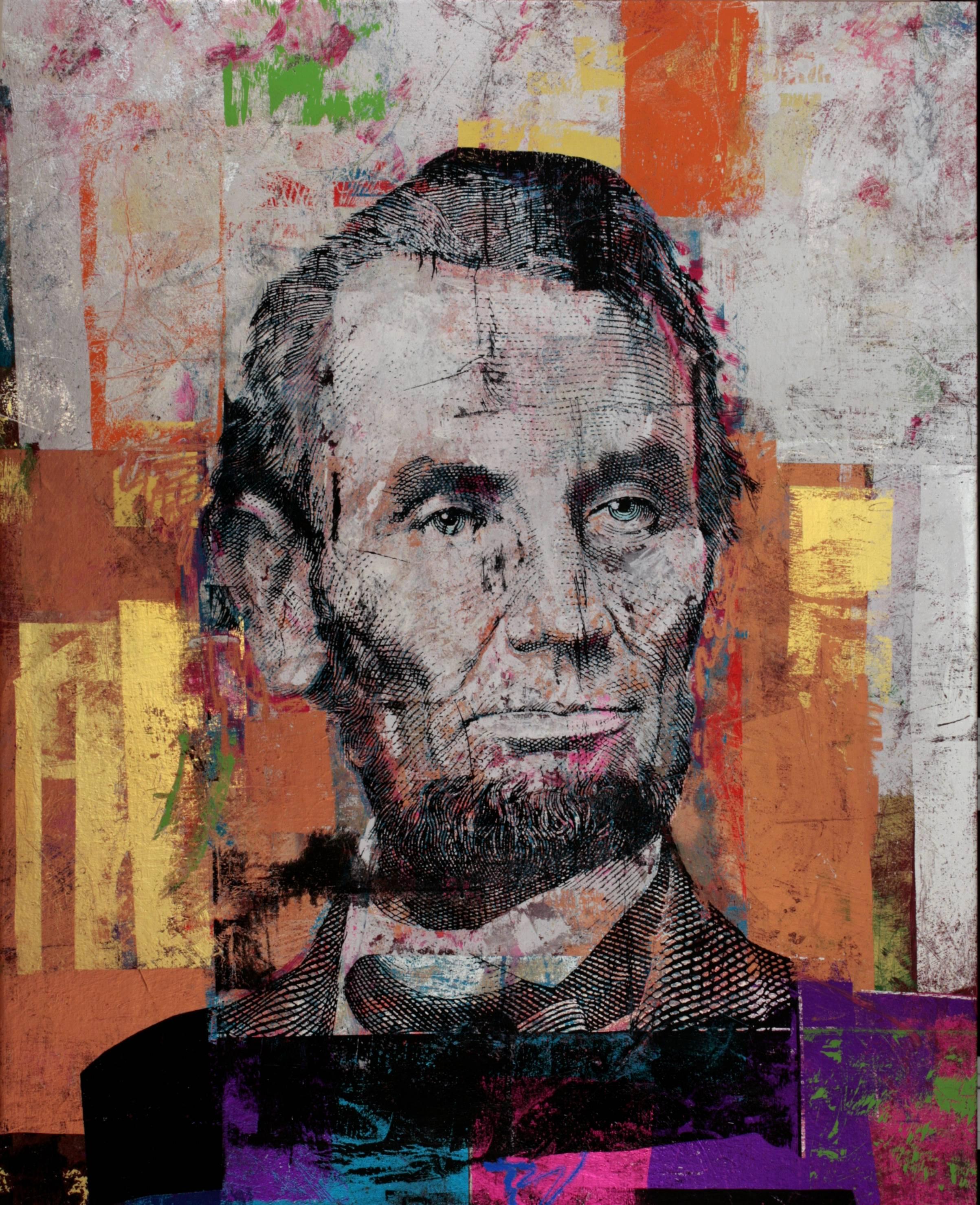 Houben R.T. Figurative Painting - $5 Abe Lincoln